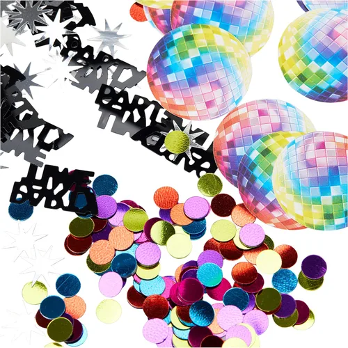 Vista 2 de amscan Funky 70's Value Pack - Decoración de confeti de papel de aluminio para fiestas, 1.2 onzas, multicolor