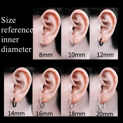 Vista 2 de 7 pares de aretes de aro de acero inoxidable quirúrgico 316L para mujeres y hombres, chapados en oro de 18 quilates, aretes de aro pequeños