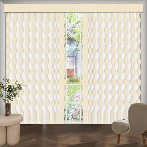 Vista 22 de Persianas verticales opacas sin cordón, persianas de tela con listones de 3.5 pulgadas, persianas verticales con protección UV, tamaño súper grande