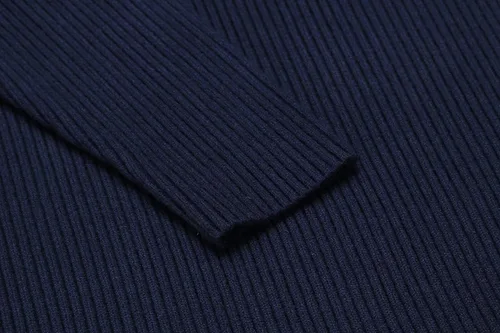 Vista 5 de COOFANDY - Suéter de punto para hombre, acanalado, entallado y con cuello de tortuga