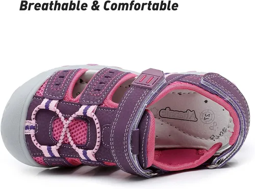 Vista 2 de Ahannie Sandalias deportivas para niños y niñas, sandalias de playa con punta cerrada, zapatos de verano para niños pequeños
