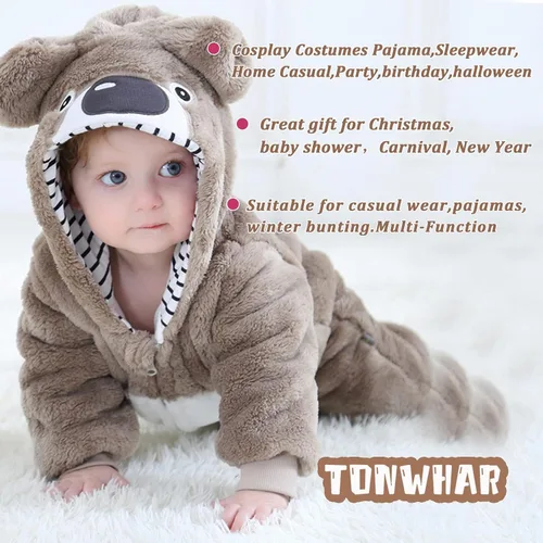 Vista 6 de TONWHAR Disfraz unisex de Halloween de animales para bebé y niño pequeño para otoño e invierno