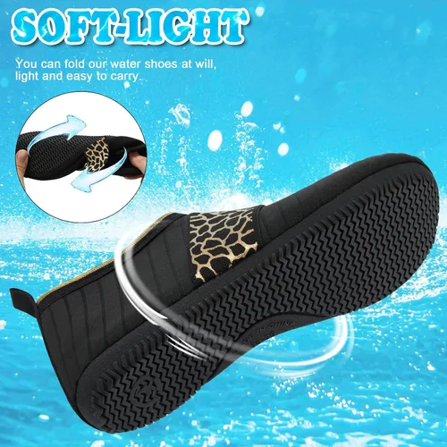 Vista 6 de VIFUUR Zapatos de agua para mujer y hombre, calcetines acuáticos para yoga, interiores y exteriores, playa, natación, surf, ejercicio