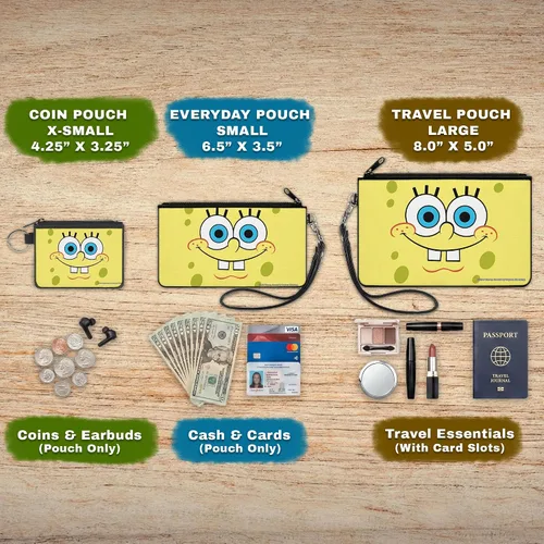 Vista 2 de Billetera de lona con cremallera de Bob Esponja con hebilla