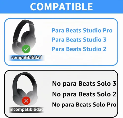 Vista 2 de Adhiper Cubierta de diadema de sudor para Beats Studio Pro y Studio 3 Negro