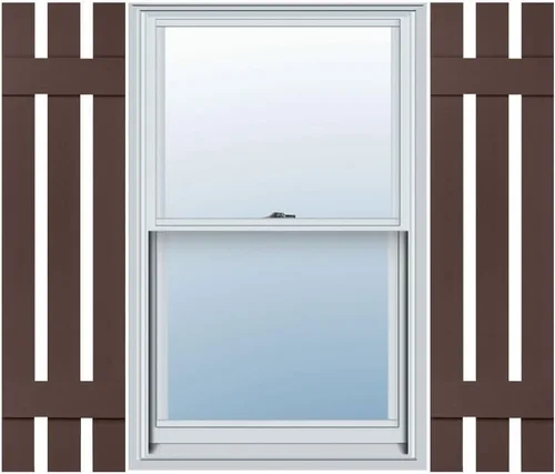 Vista 27 de Mid America Board and Batten - Persiana estándar de vinilo con 3 tablas espaciadas de 12 pulgadas (1 par) - 12 x 55 002 negro