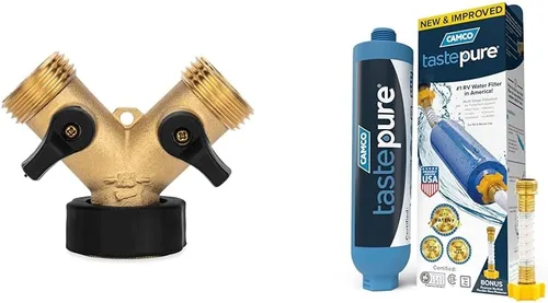 Vista 11 de Camco Tastepure - Filtro de agua para autocaravana, filtro de agua avanzado en línea con protector de manguera flexible, filtración GAC y KDF
