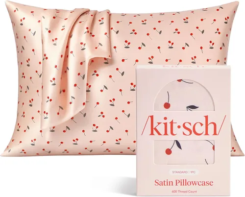 Vista 41 de Kitsch Funda de almohada de satén con cremallera, tamaño estándar, Aura