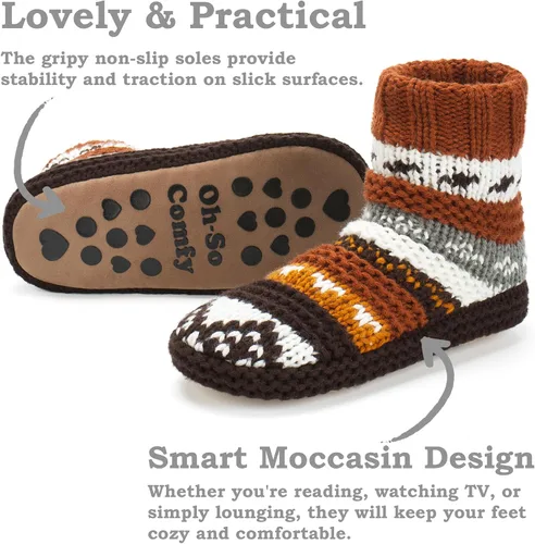 Vista 2 de Warm Slipper Socks for Women, Winter Fuzzy House Shoes Indoor, Cozy Christmas Gifts Unique