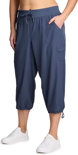 Vista 16 de RBX Active - Pantalón capri para mujer, talla grande, ligero, tejido, con cordón, estilo cargo