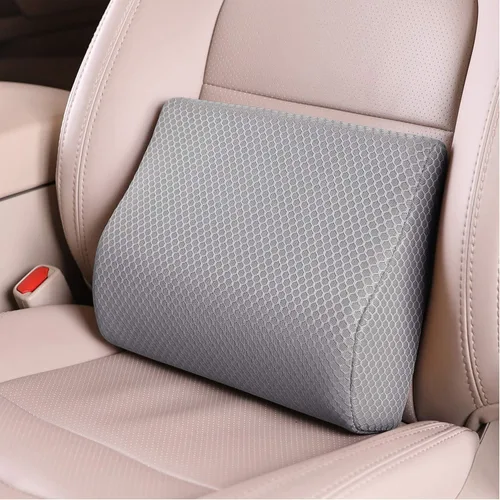 Vista 10 de Almohada de apoyo lumbar de espuma viscoelástica para coche - Soporte para la espalda para asiento de coche (Beige)
