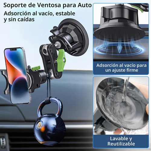 Vista 2 de HEMMOTOP Soporte para teléfono de automóvil, soporte de ventosa