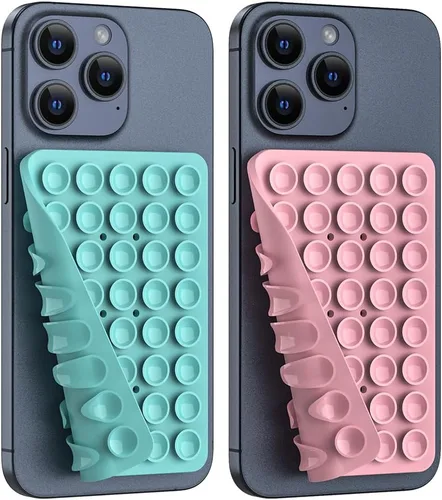 Vista 16 de Soporte de teléfono con succión de silicona de doble cara, accesorio de silicona para iPhone y Android, soporte para teléfono de ducha con espejo