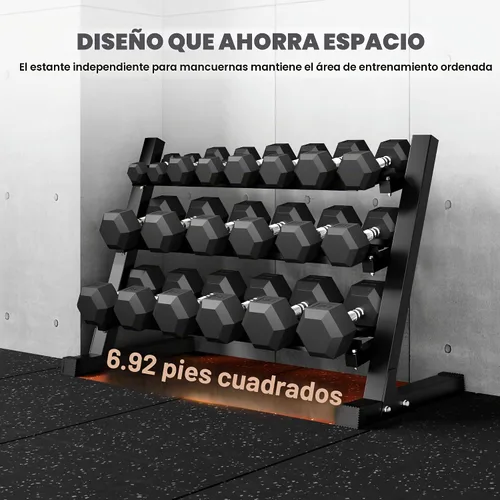 Vista 7 de Dumbbell Sets with Rack, Rubber Hex Dumbbells, 160/220/280/360/450/550LBS, Hand Weights with Chrome Handle for Strength Training 280 libras