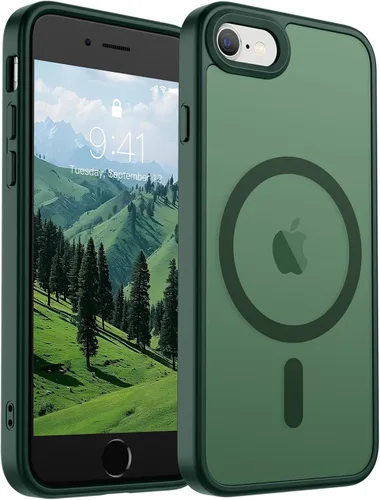 Vista 262 de SUPFINE Funda magnética para iPhone SE 2022 (3ª)/2020 (2ª), iPhone 8 (compatible con MagSafe) (protección contra caídas de grado militar), funda