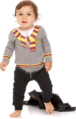 Vista 4 de Harry Potter Disfraz de bebé niño con capa extraíble con capucha, regalos para niños - Bebé