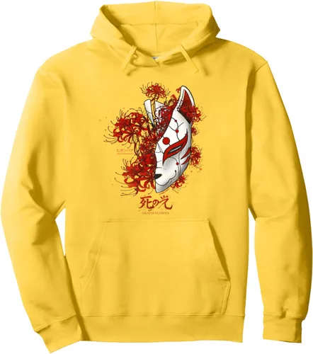 Vista 7 de Sudadera con capucha de anime con diseño de lirio de araña japonesa en suave grunge, Negro, S