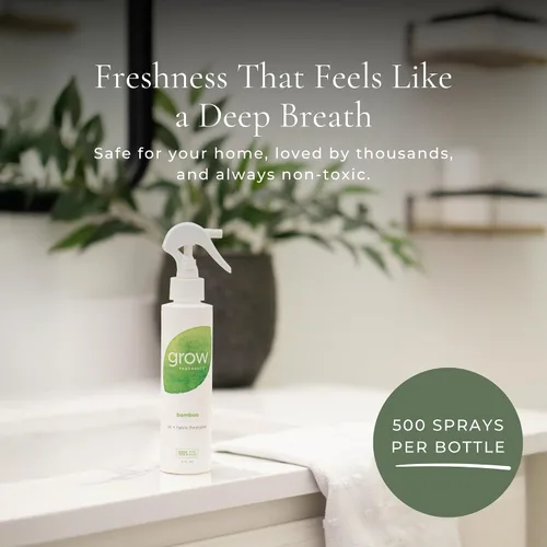 Vista 3 de Grow Fragrance Spray ambientador perfumado para tela y habitación, certificado no tóxico, aceites esenciales 100% a base de plantas, 5 onzas
