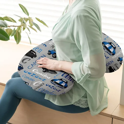 Vista 4 de Funda de almohada de lactancia personalizada con patrón de automóvil, funda de almohada para lactancia materna para biberón o lactancia materna