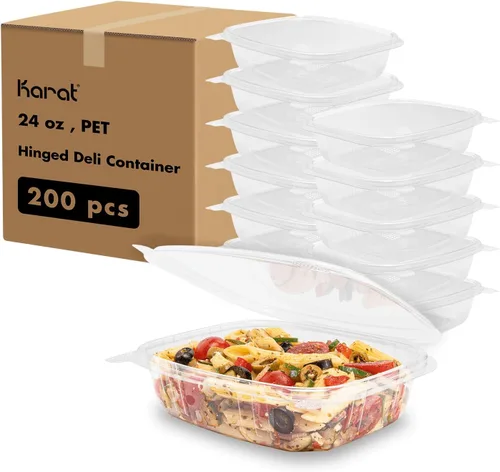 Vista 12 de Karat Recipientes pequeños con tapa de 8 onzas – 200 unidades para bayas, frutas, frutos secos y preparación de comidas caseras, recipientes