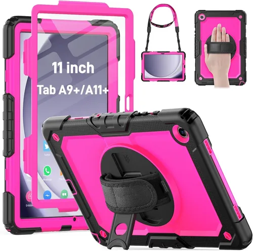 Vista 26 de HXCASEAC Funda para Samsung Galaxy Tab A9 de 8,7 pulgadas, protectora con protector de pantalla/correa de mano/soporte para bolígrafo, resistente a