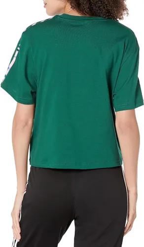 Vista 2 de adidas Camiseta corta con estampado vibrante de 3 rayas para mujer