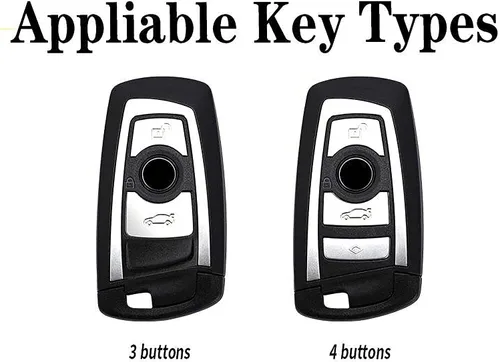 Vista 2 de Funda para llavero, llavero, carcasa de metal compatible con BMW 1 3 4 5 6 7 Series X3 X4 M5 M6 GT3 GT5 (Gunmetal y fibra de carbono)