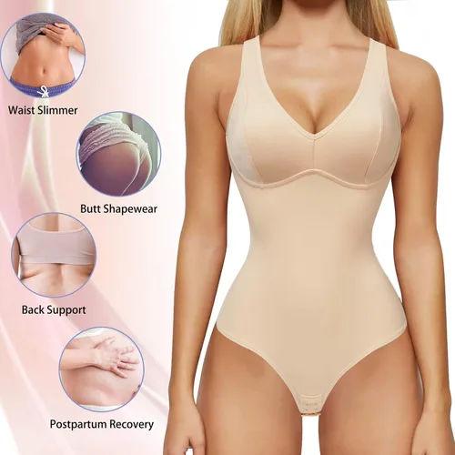Vista 4 de Nebility Faja moldeadora de cintura con cuello en V para mujer