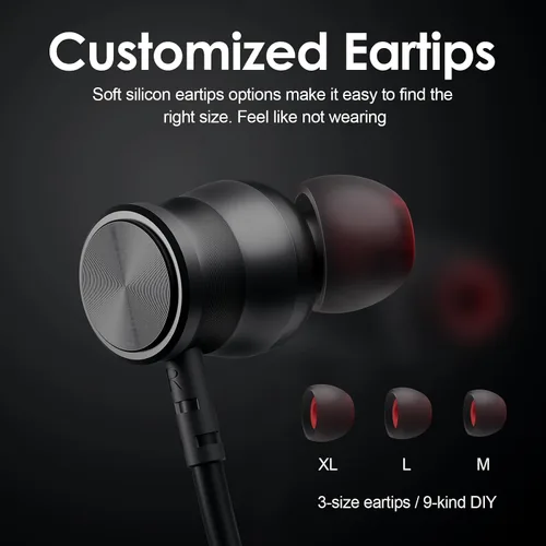Vista 5 de Rythflo auriculares Bluetooth, auriculares inalámbricos con micrófono de 150 horas de reproducción, banda magnética para el cuello, auriculares