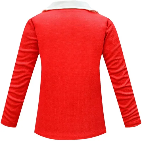 Vista 4 de Ubeufun Mei - Disfraz de manga larga roja para niñas conjunto de pantalones de falda de panda juego de rol sudaderas y leggings para niños