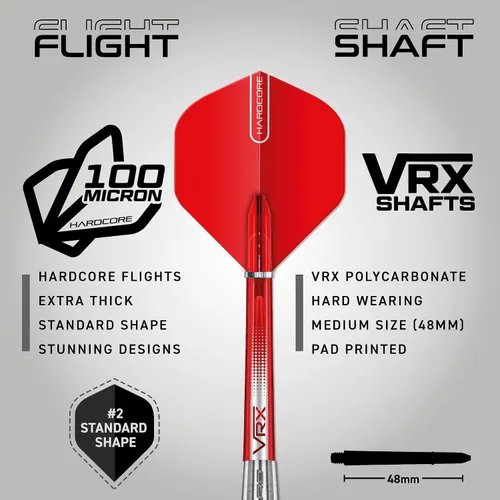 Vista 3 de RED DRAGON Hell Fire B 0.85 oz, 0.92 oz - Juego de dardos de punta de acero de tungsteno con vuelos y tallos
