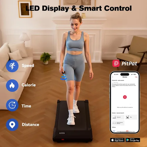 Vista 5 de SupeRun Caminadora portátil para guardar debajo del escritorio, 3 en 1, con pantalla LED, control remoto, silenciosa, de 2.5 HP, para uso en oficina
