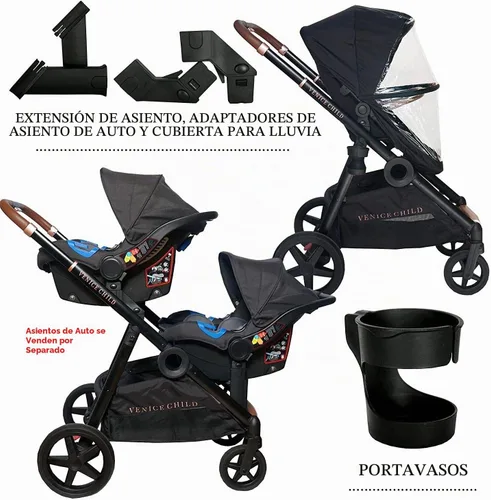 Vista 3 de Venice Child Maverick Stroller & 2nd Seat (Package # 3)