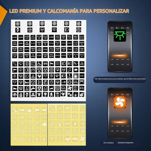 Vista 6 de Nilight Panel de Interruptores Basculantes de 2 Posiciones con Luz LED Naranja, 5 Pines On/Off, Interruptores Basculantes de Aluminio Precableados