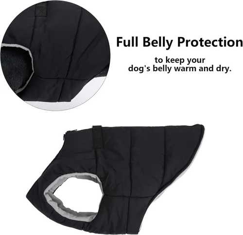 Vista 4 de Ropa de bulldog para perro, abrigo acolchado de algodón, chaleco grueso para invierno, chaleco cálido para clima frío, ropa para bulldog francés