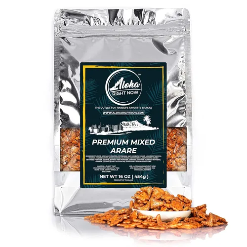 Vista 9 de Aloha Right Now Galletas de arroz arare mixtas de primera calidad, mezcla de bocadillos asiáticos estilo japonés hawaiano Mochi Crunch