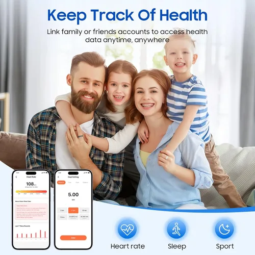 Vista 3 de Anillo de salud inteligente, con funciones de monitoreo de estrés y sueño, compatible con iOS y Android, rastreador de actividad física impermeable