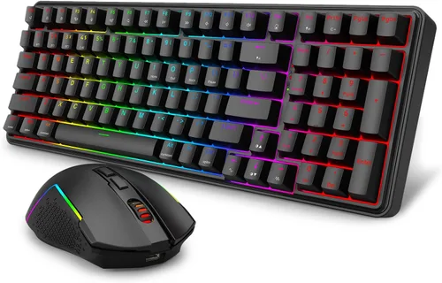 Vista 11 de Redragon Teclado inalámbrico para juegos S144 Combo, K617 PRO 60% + mouse K617 + M693