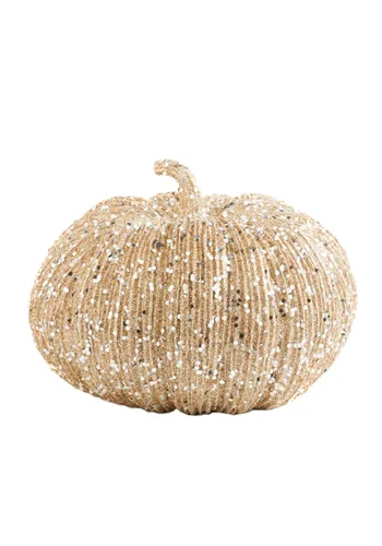 Vista 2 de Calabaza con brillantina color champán de 7 pulgadas Multicolor