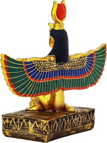 Vista 4 de La antigua estatua egipcia de Isis alas diosa de la fertilidad y también era conocida como la diosa de la maternidad, la magia, la muerte