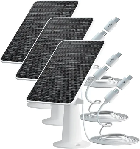 Vista 9 de Cargador de panel solar compatible con proyector Eufycam 3/3C/2C/2C Pro/E40/E20/2/2/2 Pro/E/L20/L40/Solo/SoloCam, panel solar de 5 W para cámara