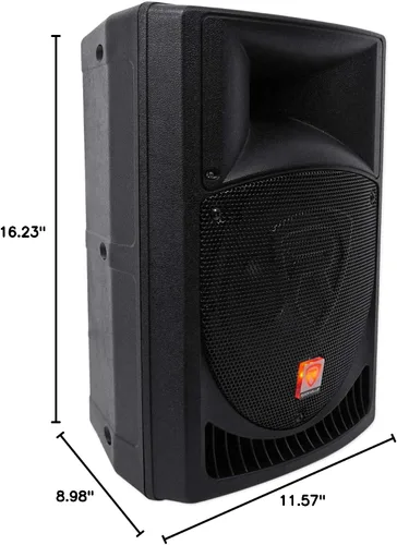 Vista 10 de Rockville RPG8 400W 8" Altavoz PA alimentado, sistema de 2 vías, amplificador clase AB, ecualizador de 2 bandas, entradas XLR/RCA/1/4", para DJs
