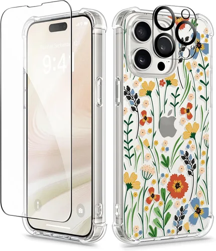 Vista 168 de GVIEWIN - Funda para iPhone 11 con protector de pantalla + protector de lente de cámara, cubierta protectora transparente suave de poliuretano