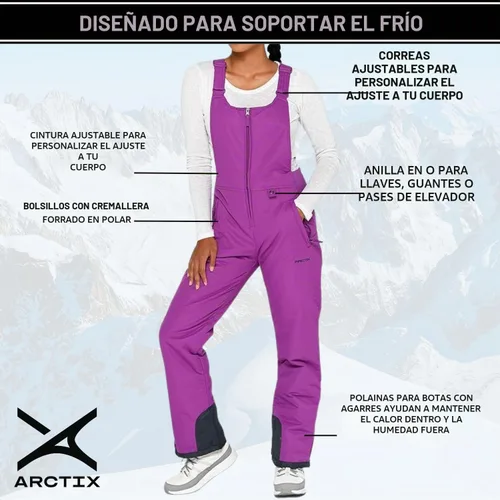 Vista 3 de Arctix - Overol para niños con aislamiento para nieve con babero Amatista