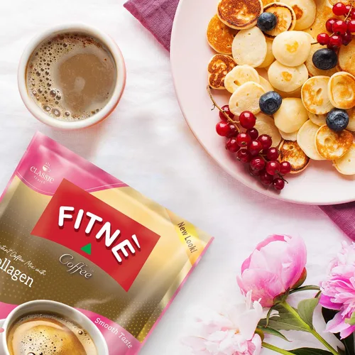 Vista 6 de FITNE - Paquetes de café instantáneo 3 en 1 mezcla con colágeno hidrolizado natural vitamina C mezcla suave sabrosa aromática sin azúcar edulcorante