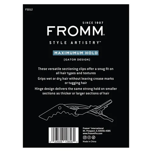 Vista 6 de Fromm F5012 Gator Clips Negro Paquete de 4