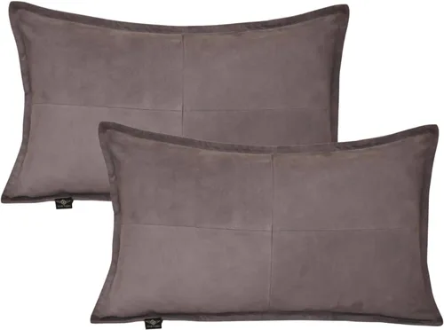 Vista 4 de Funda de almohada de piel de cordero Sued - Funda de cojín para sofá, fundas rectangulares decorativas para sala de estar y dormitorio, 10 x 18