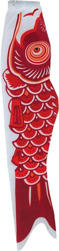 Vista 16 de En la brisa peces koi Windsock, 24 pulgadas, Negro