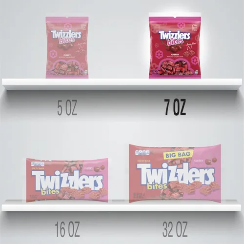 Vista 4 de Twizzlers Bites sabor cereza estilo regaliz, bolsas de caramelo masticable, 7 oz (12 unidades)