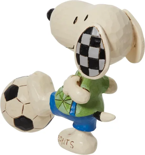 Vista 4 de Enesco Peanuts by Jim Shore Snoopy Playing Soccer - Figura en miniatura, 3.25 pulgadas, multicolor